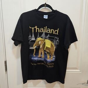 Thailand Elephant Graphic T-Shirt - Black